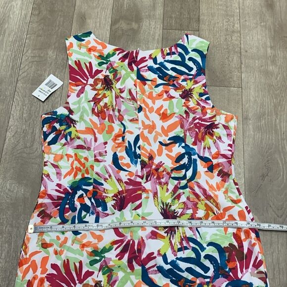 NWT Ronni Nicole Colorful Stretch Sleeveless Vibrant Shift Dress - Picture 8 of 9